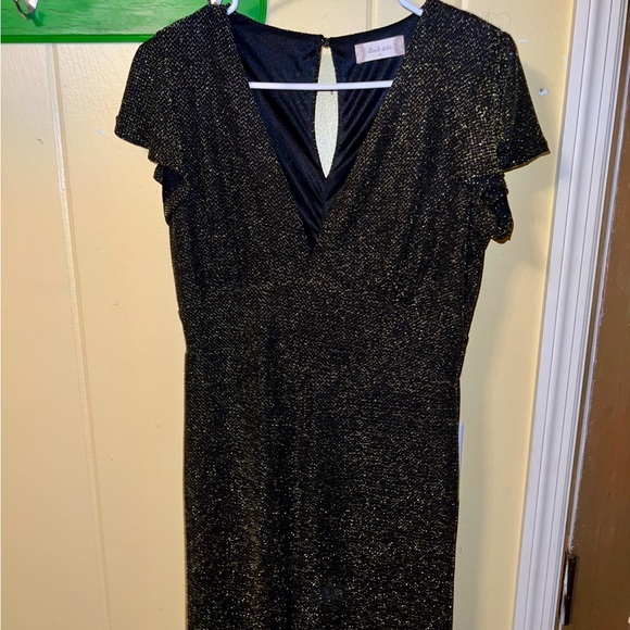 Altar'd State Black & Gold Sparkle Jumpsuit Flutter Sleeve Design Size M - Picture 11 of 15